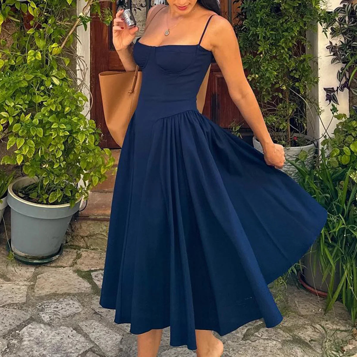 Suninheart Spaghetti sangle robes de soirée d'été 2025 nouveautés Fit et Flare robe mi-longue élégante robe de Date de nuit rouge