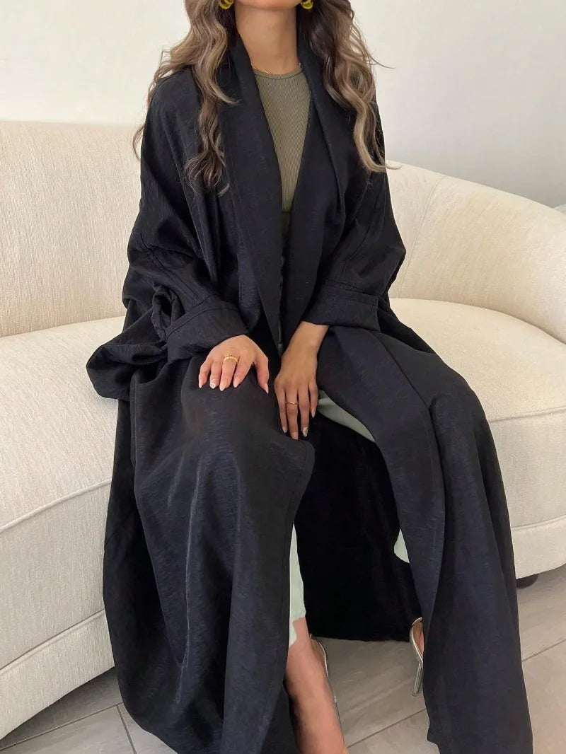 Abaya ample à manches longues pour femmes musulmanes, ouvert sur le devant, caftans décontractés, robes Maxi Jilbabs, vêtements ethniques d'âge moyen