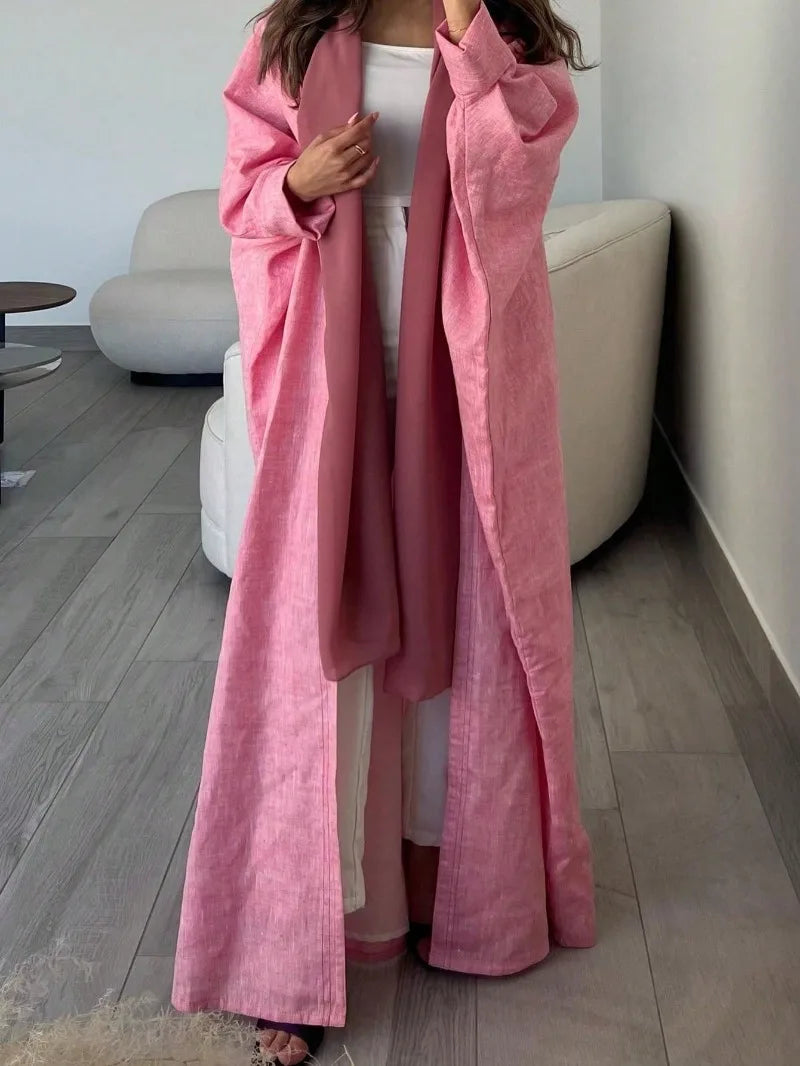 Abaya ample à manches longues pour femmes musulmanes, ouvert sur le devant, caftans décontractés, robes Maxi Jilbabs, vêtements ethniques d'âge moyen