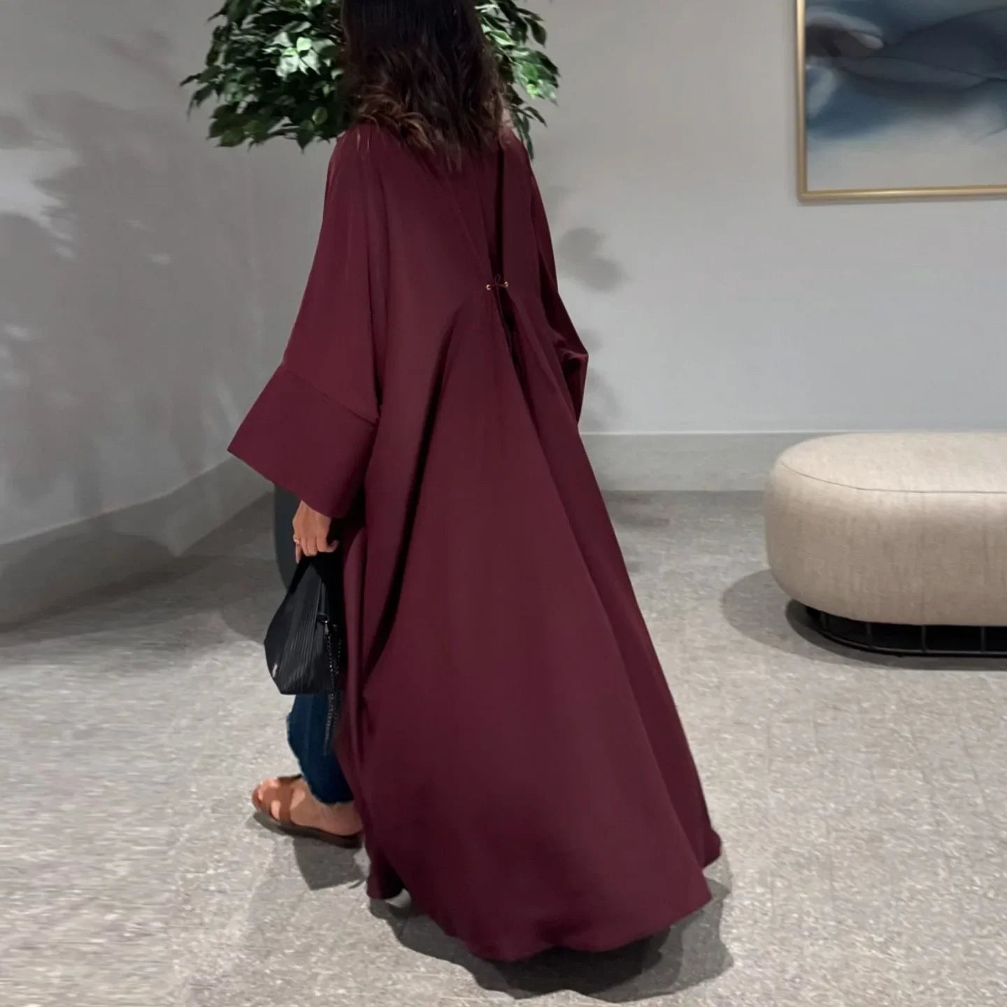 Abaya musulmane Eid pour femmes, cardigan à lacets, robes caftan solides, robe Jalabiya Ramadan, abayas ouvertes de Dubaï, robe éducative, 2025