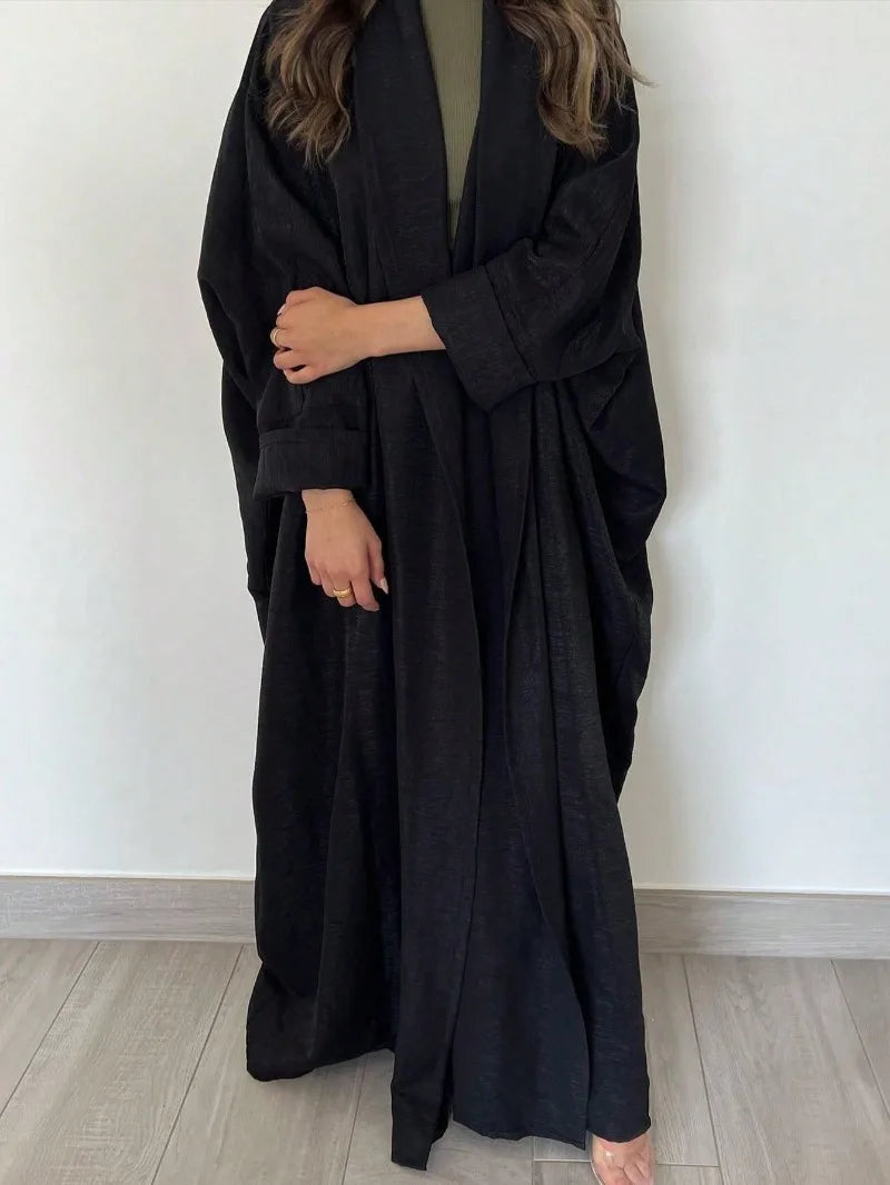 Abaya ample à manches longues pour femmes musulmanes, ouvert sur le devant, caftans décontractés, robes Maxi Jilbabs, vêtements ethniques d'âge moyen