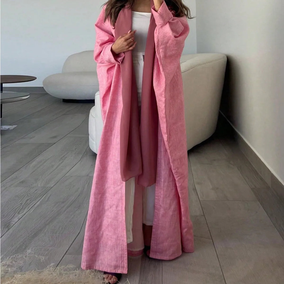 Abaya ample à manches longues pour femmes musulmanes, ouvert sur le devant, caftans décontractés, robes Maxi Jilbabs, vêtements ethniques d'âge moyen