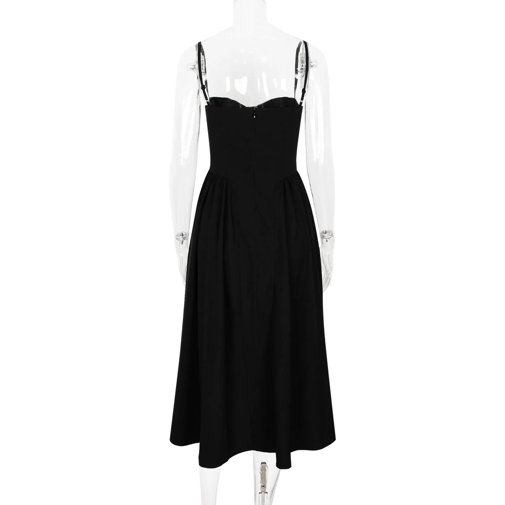 Suninheart Spaghetti sangle robes de soirée d'été 2025 nouveautés Fit et Flare robe mi-longue élégante robe de Date de nuit rouge