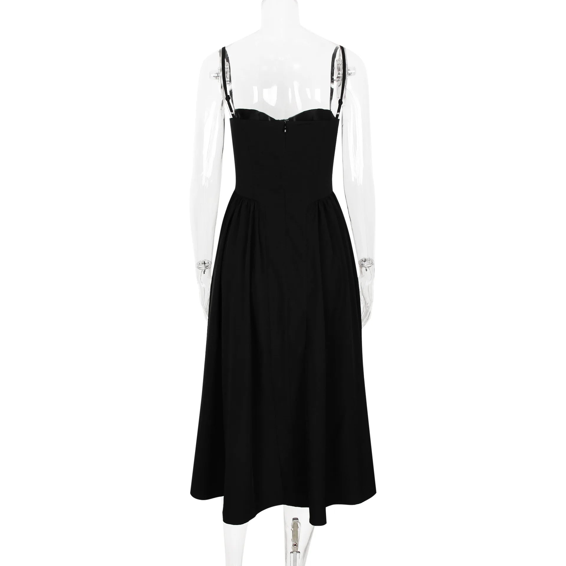 Suninheart Spaghetti sangle robes de soirée d'été 2025 nouveautés Fit et Flare robe mi-longue élégante robe de Date de nuit rouge