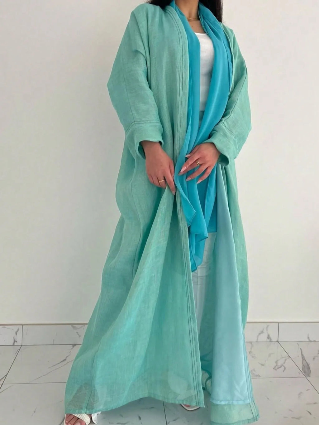Abaya ample à manches longues pour femmes musulmanes, ouvert sur le devant, caftans décontractés, robes Maxi Jilbabs, vêtements ethniques d'âge moyen