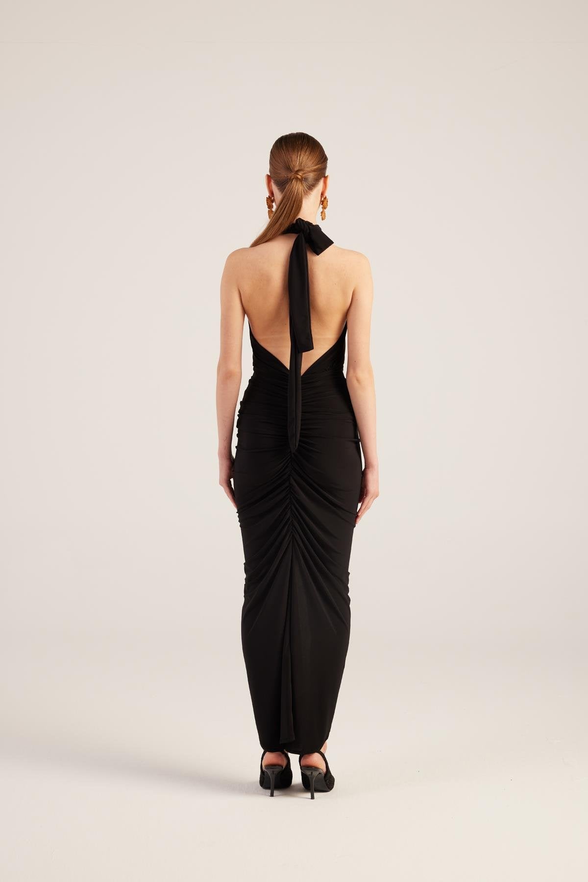 Marie Black Backless Slit Maxi Dress-3